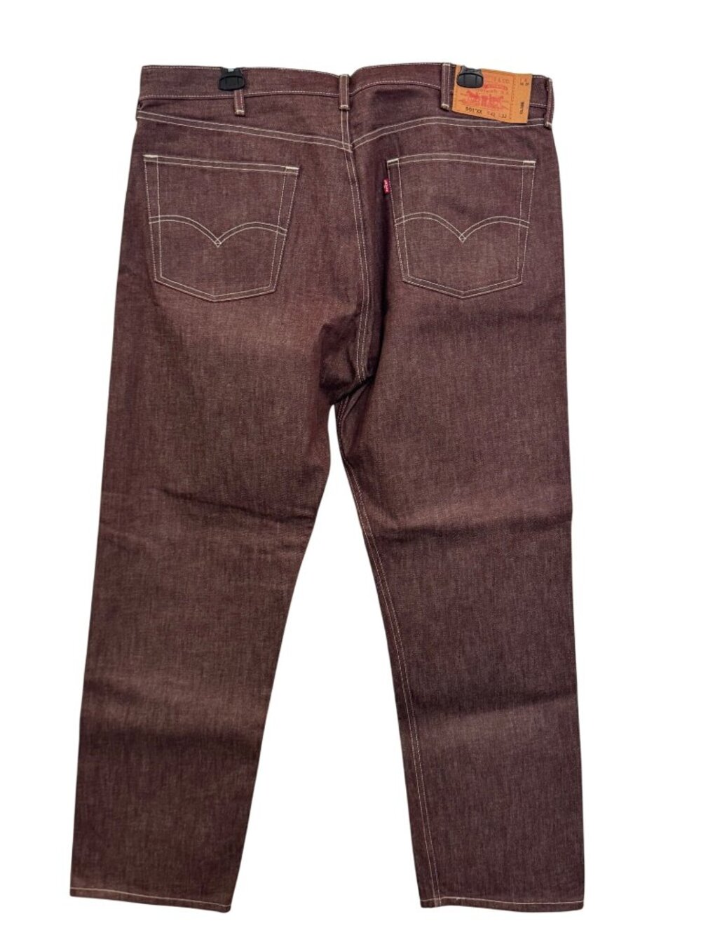 Levis 501 Straight Fit Brown Denim Jeans 42x32 Made In Mexico